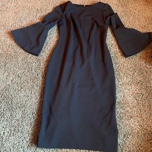 Calvin Klein - black bell sleeve dress - size 2